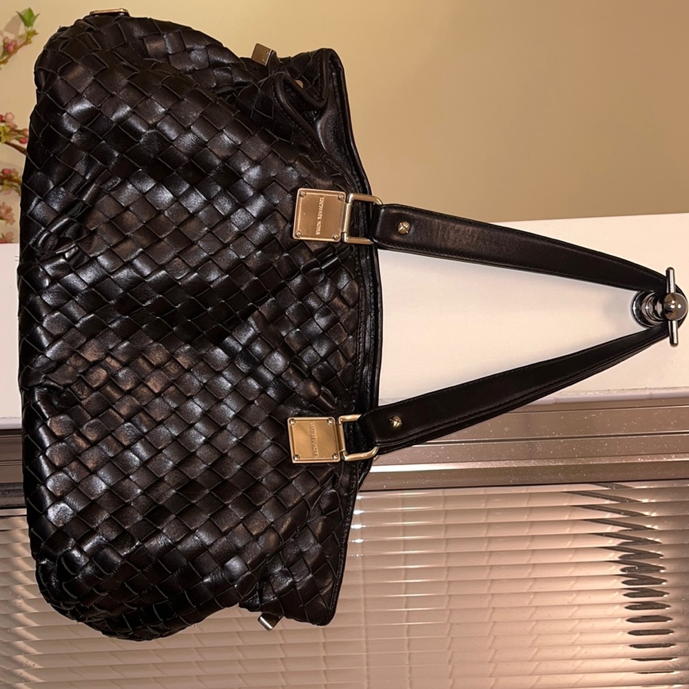 Michael Kors black woven bag - large - like new condition